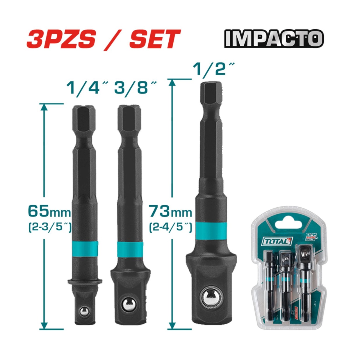 Jgo x 3pcs adaptador socket Total2
