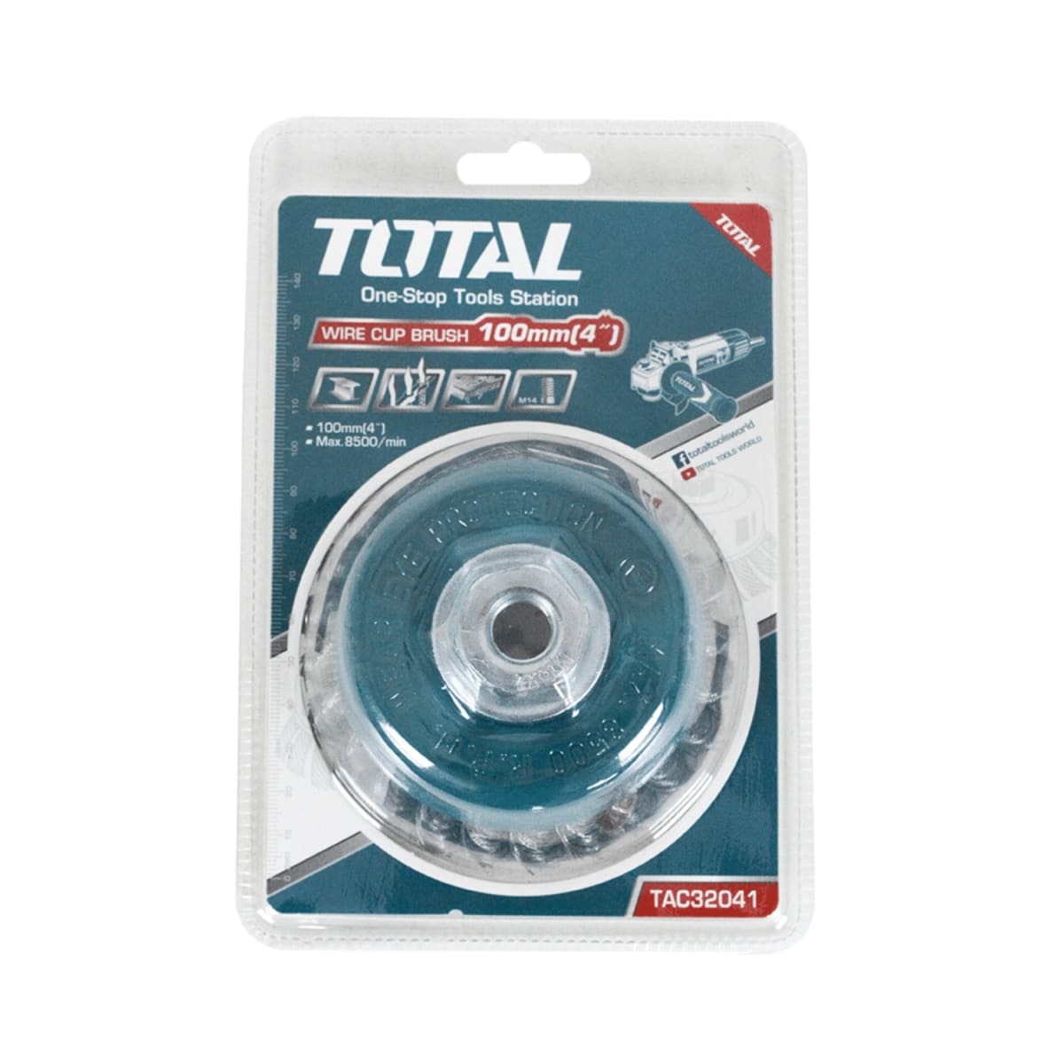 Cepillo de Copa Trenzado 100mm 4'' Total3