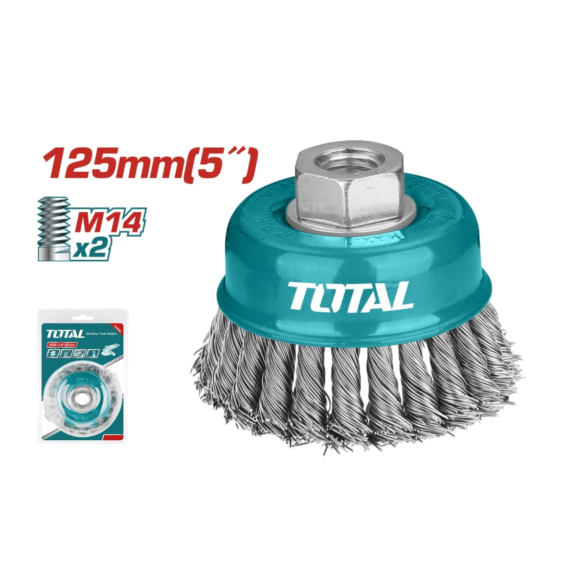 Cepillo de Copa Trenzado 125mm 5'' Total3