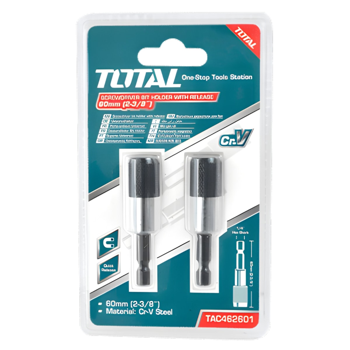 Set de Puntas Imantadas 1/4'' 60mm magnetico Total4
