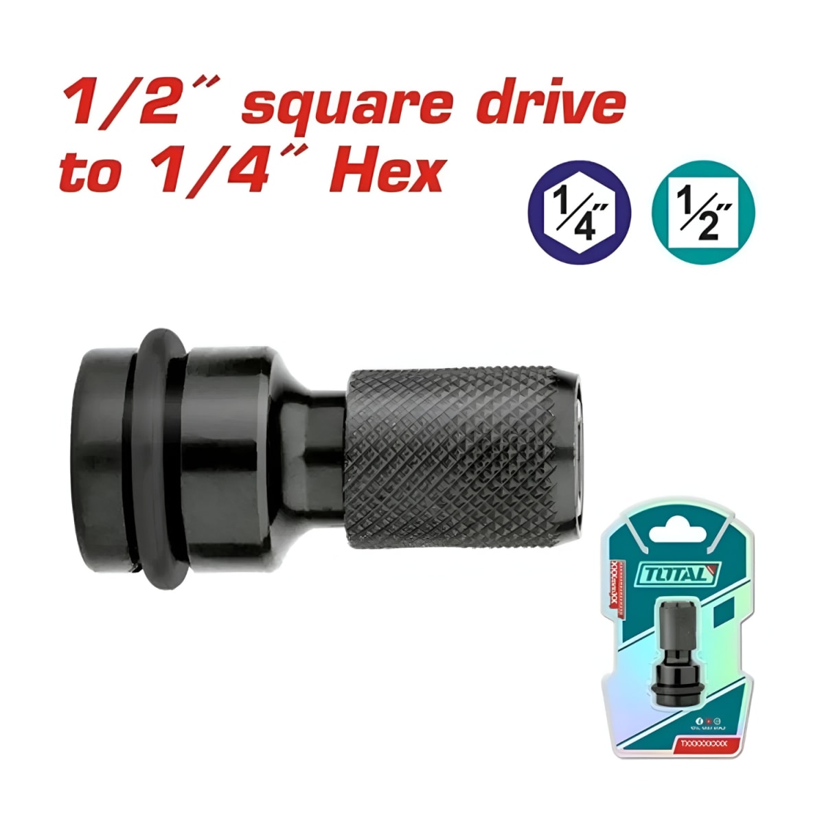 Adaptador 1/2 a 1/4'' Hexagonal Total2