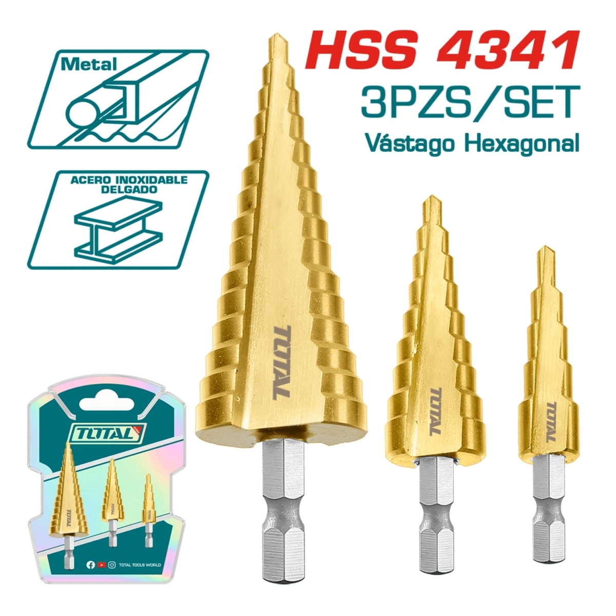 Set 3 pcs de Brocas Escalonada 4-12/4-20/4-32 Total2