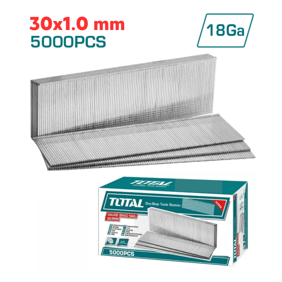 Clavos para clavadora neumática 30mm 5000 piezas Total2