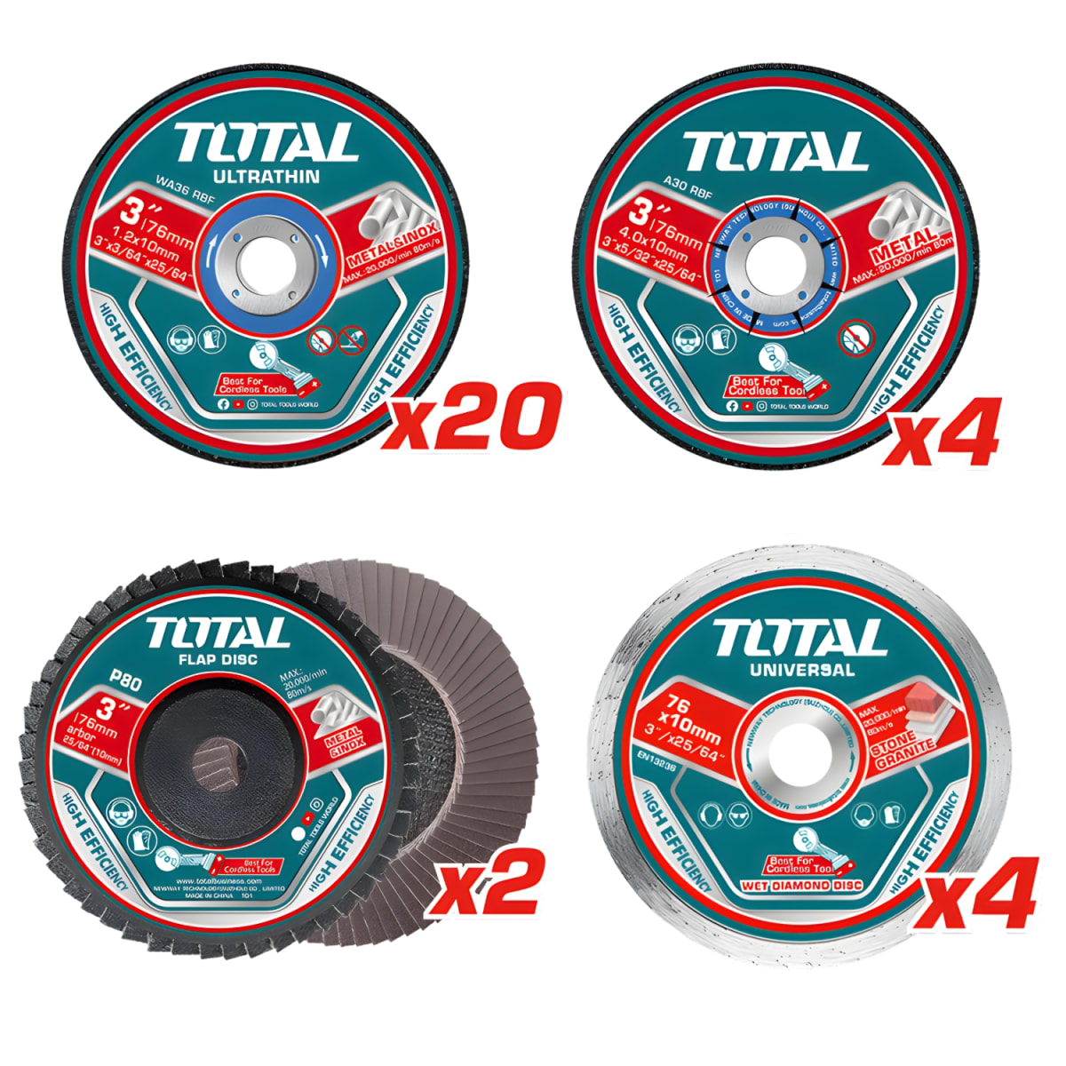 Set de Discos de Corte y Abrasivos 30pcs Total1