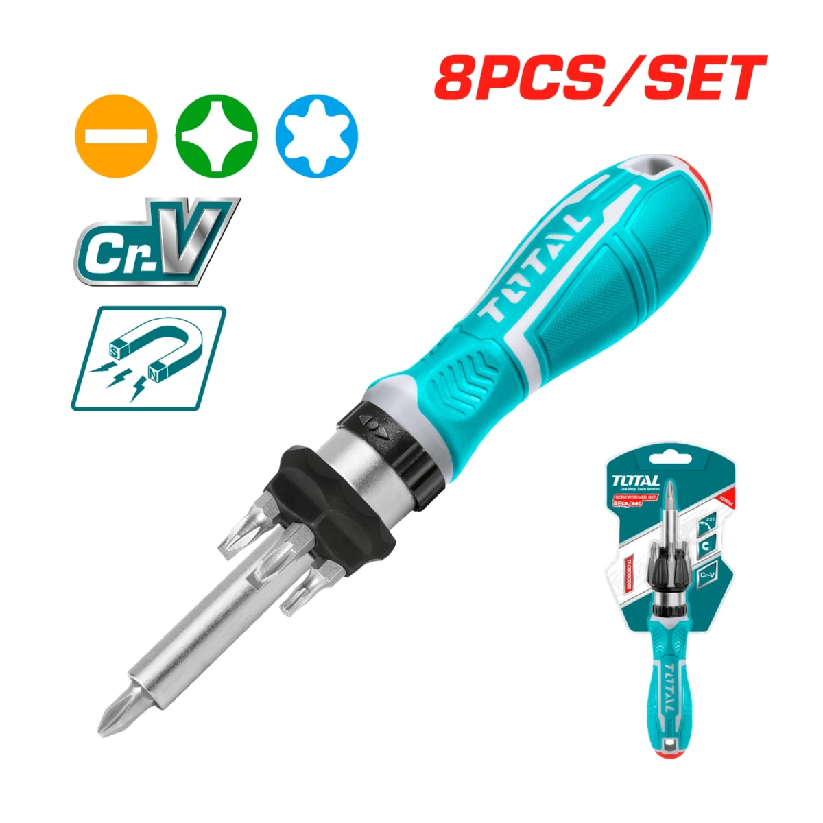 Atornillador Rachet 8pcs Total3