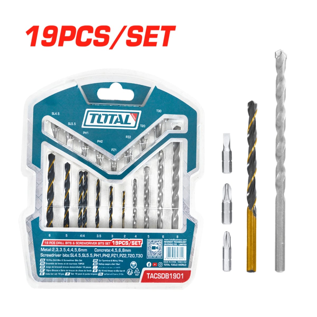 Set de Broca para Metal y Concreto + Puntillas 8 piezas Total2