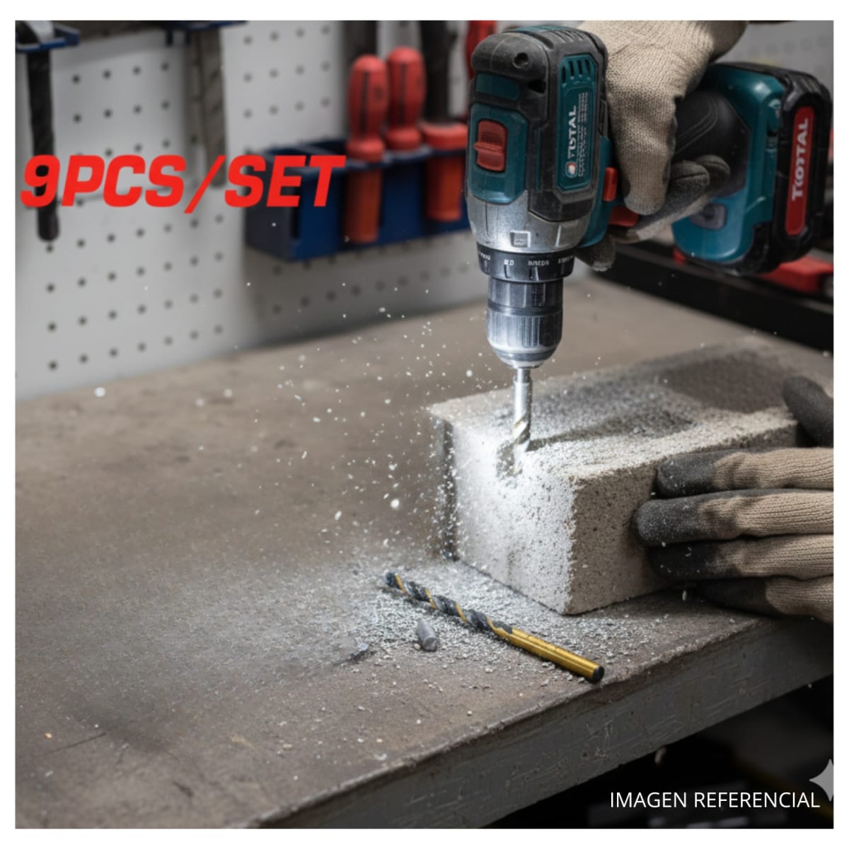 Set de Broca para Metal y Concreto + Puntillas 8 piezas Total3