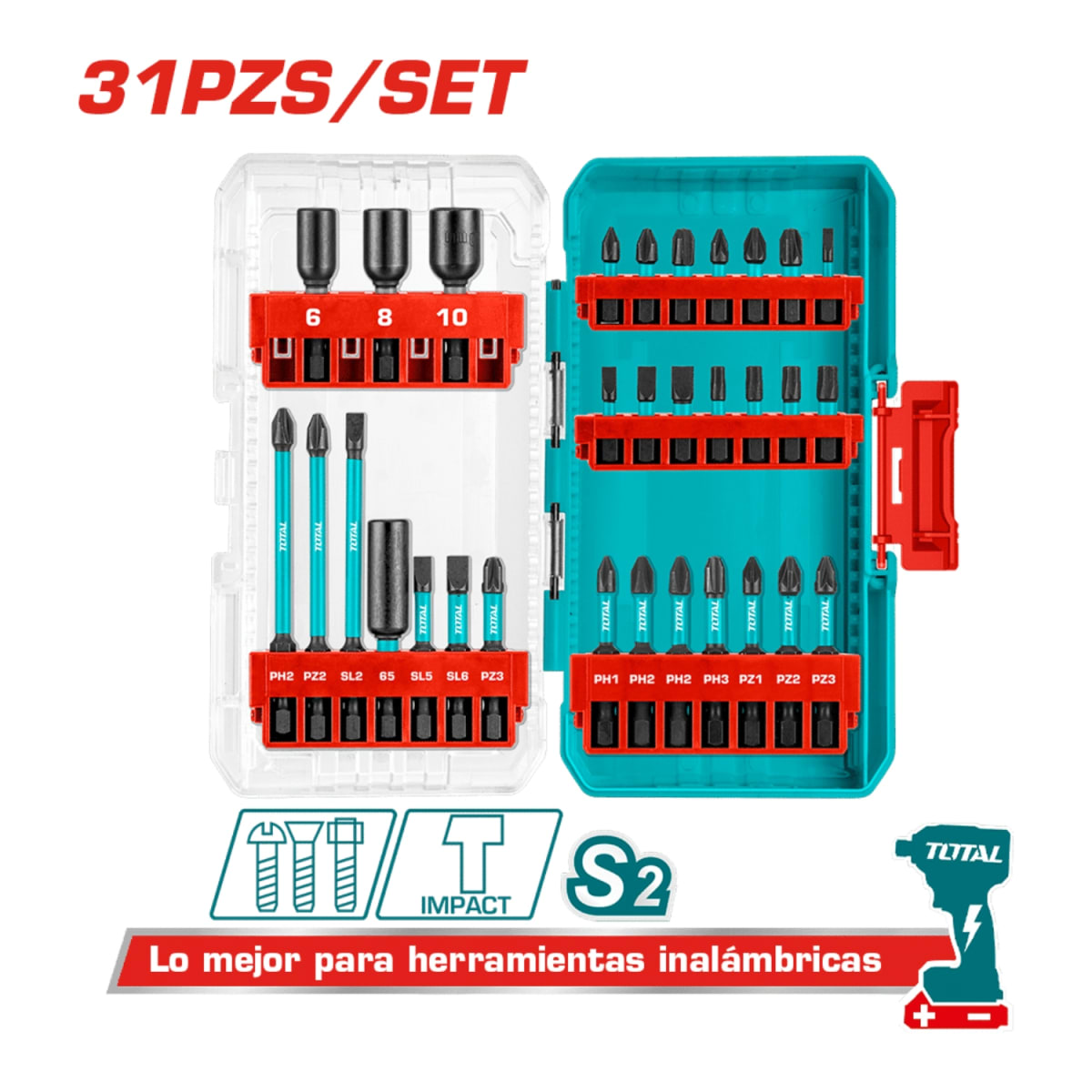Set de Puntas para Destornillador de Impacto 31pz Total5