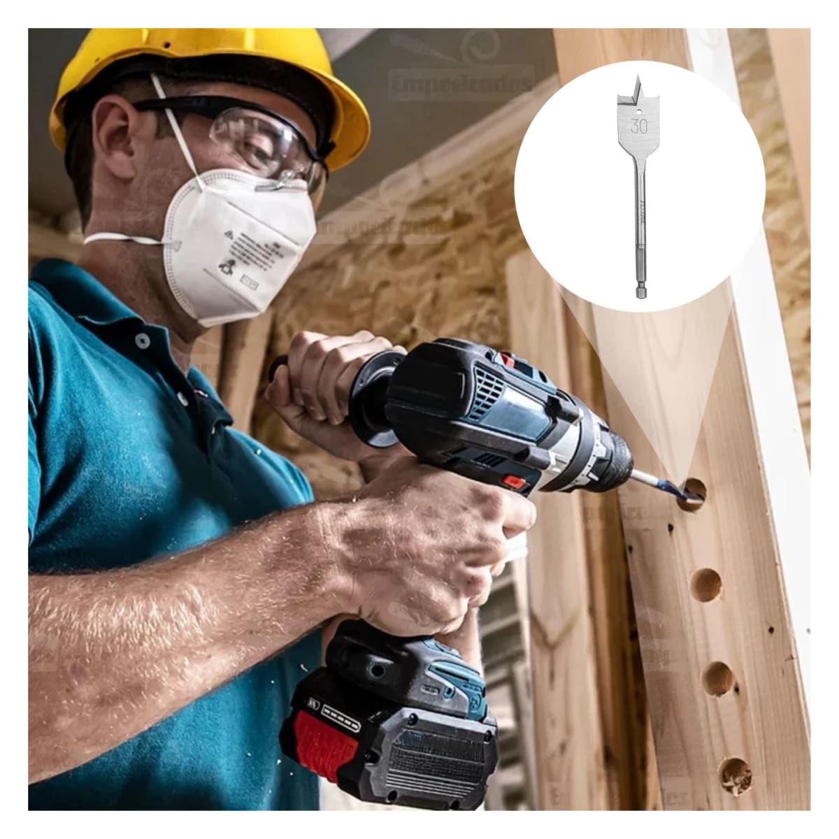 Set de brocas planas para madera 12 piezas Total5