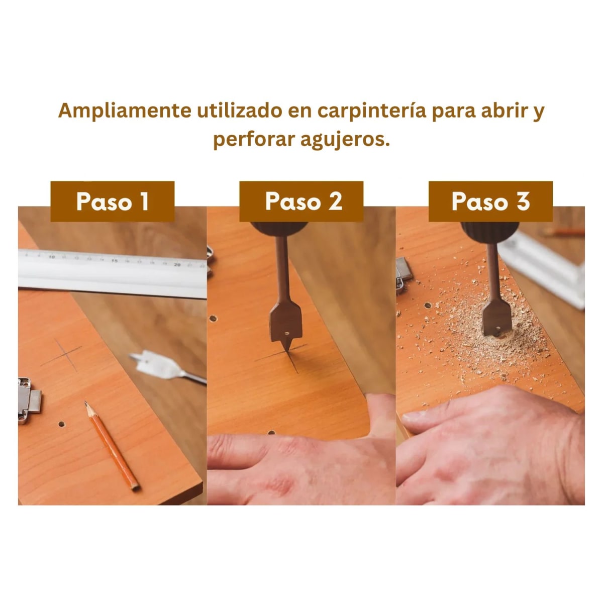 Set de brocas planas para madera 12 piezas Total4