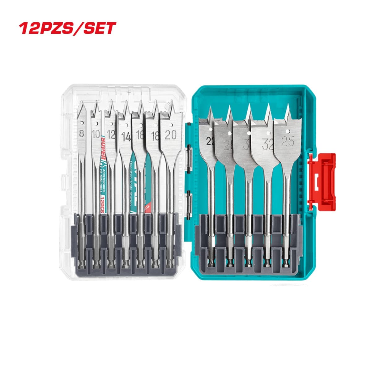 Jgo x12pcs broca paleta para madera Total2