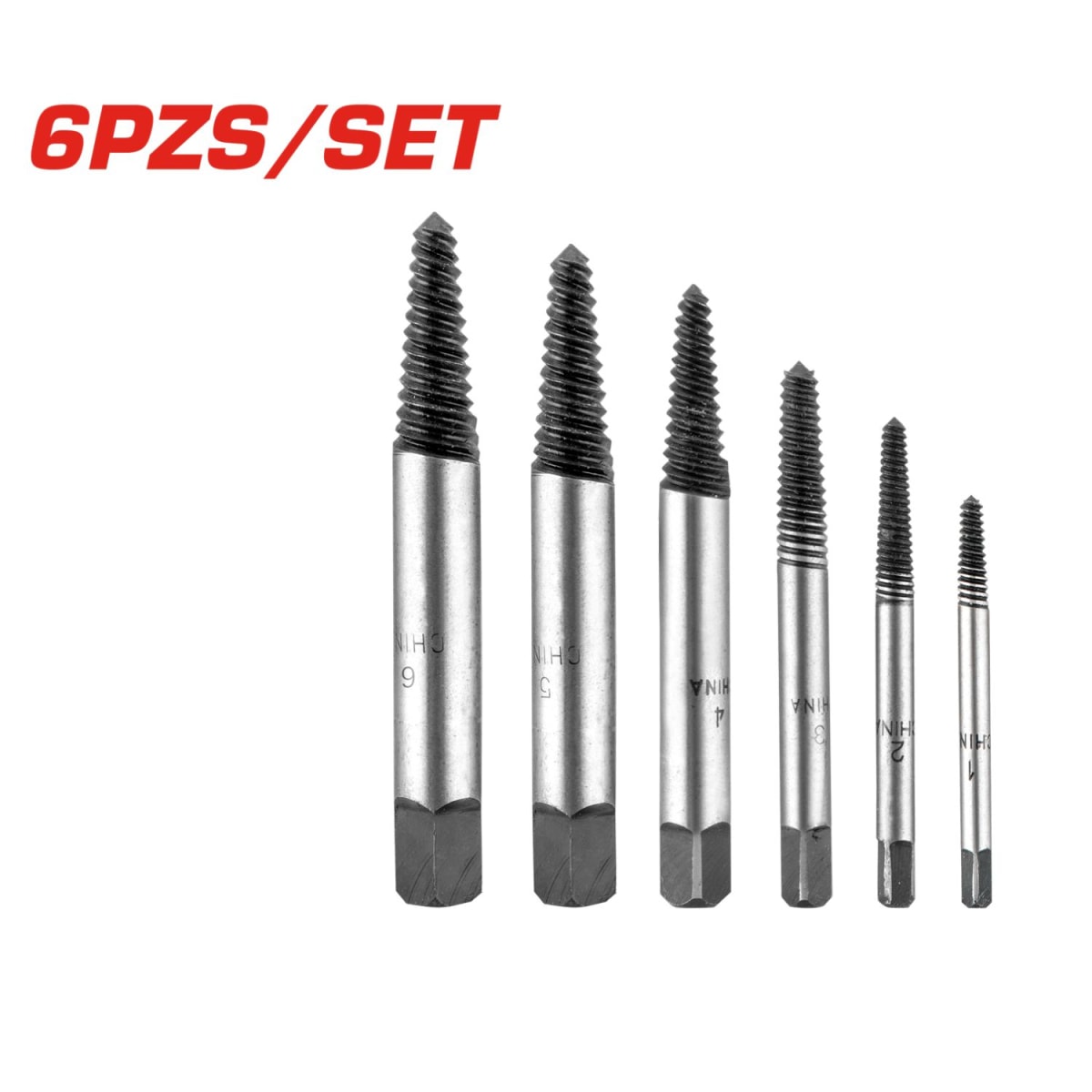 Jgo x 6 pcs broca extractor de perno industrial Total1