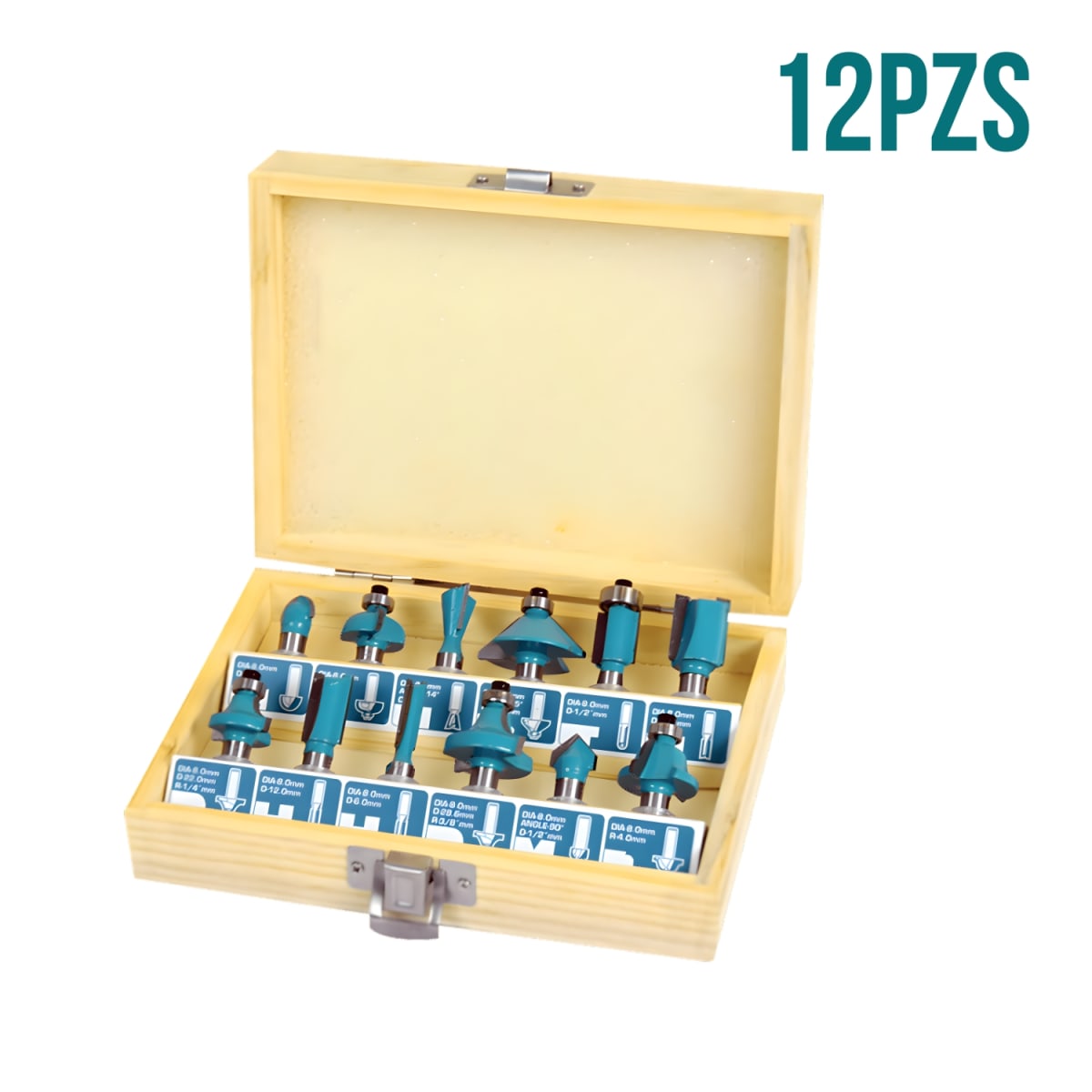 Set de Fresas 8mm 12pcs Para Ruteadora/Freseadora Total2