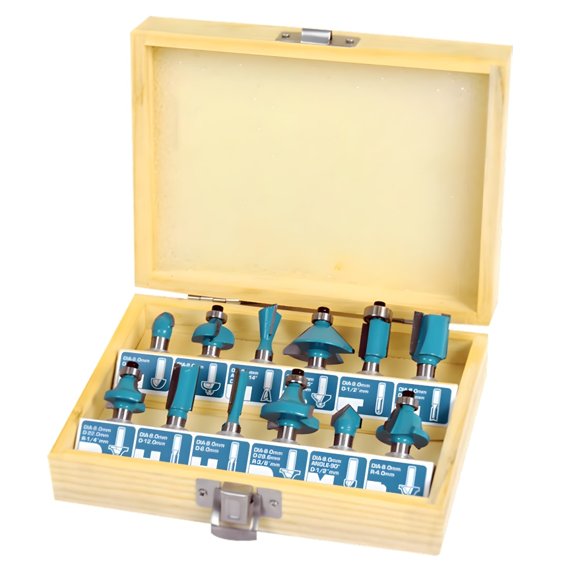 Set de Fresas 8mm 12pcs Para Ruteadora/Freseadora Total1