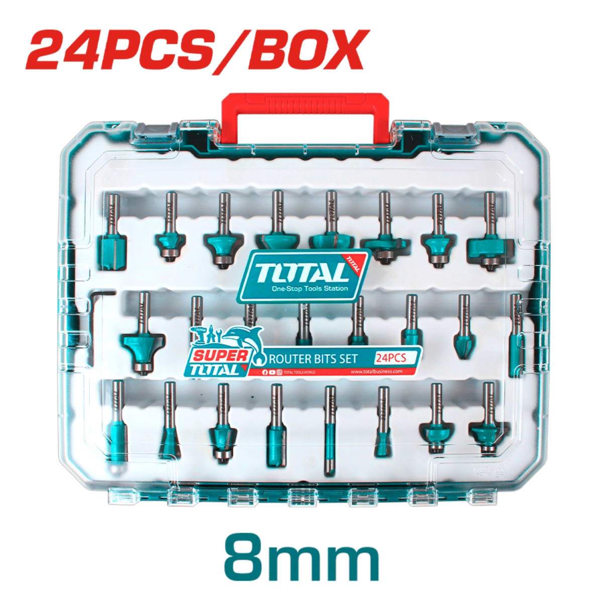 Set de Fresas 8mm 24pcs Para Ruteadora/Freseadora Total2