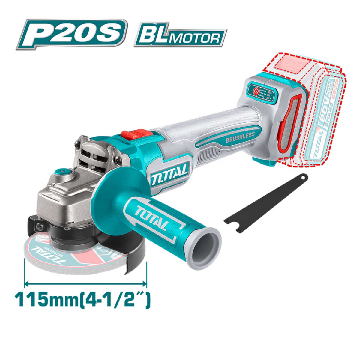 Taladro atornillador 60nm + Amoladora Total TAGLI21154-TDLI206025