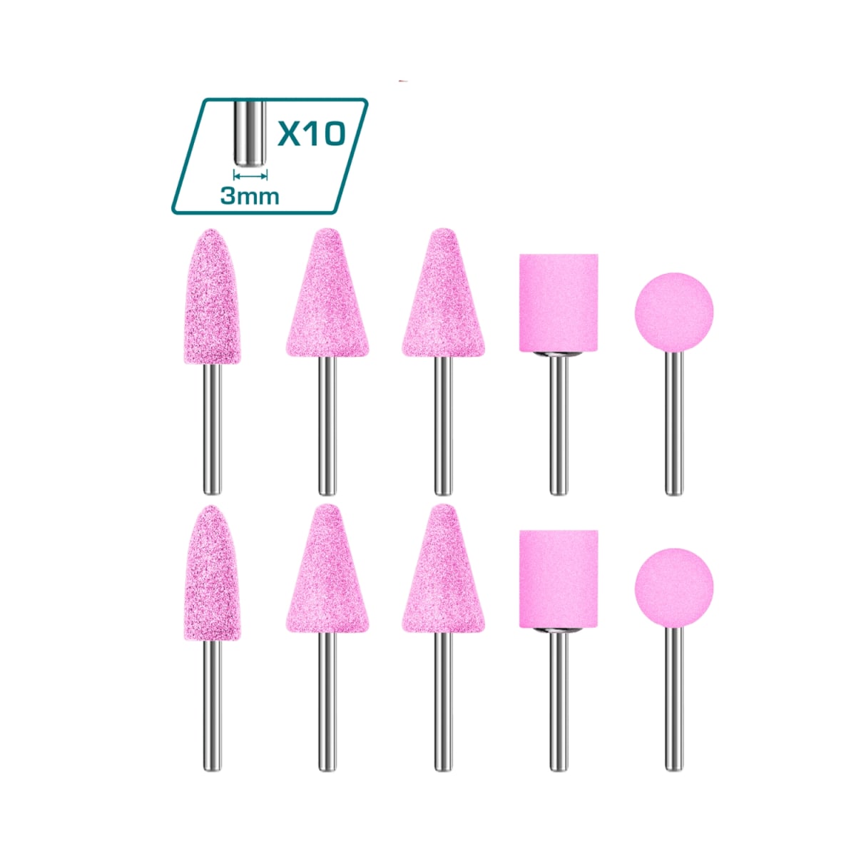 Accesorios para Mini Rectificador 10pcs 3mm Total4
