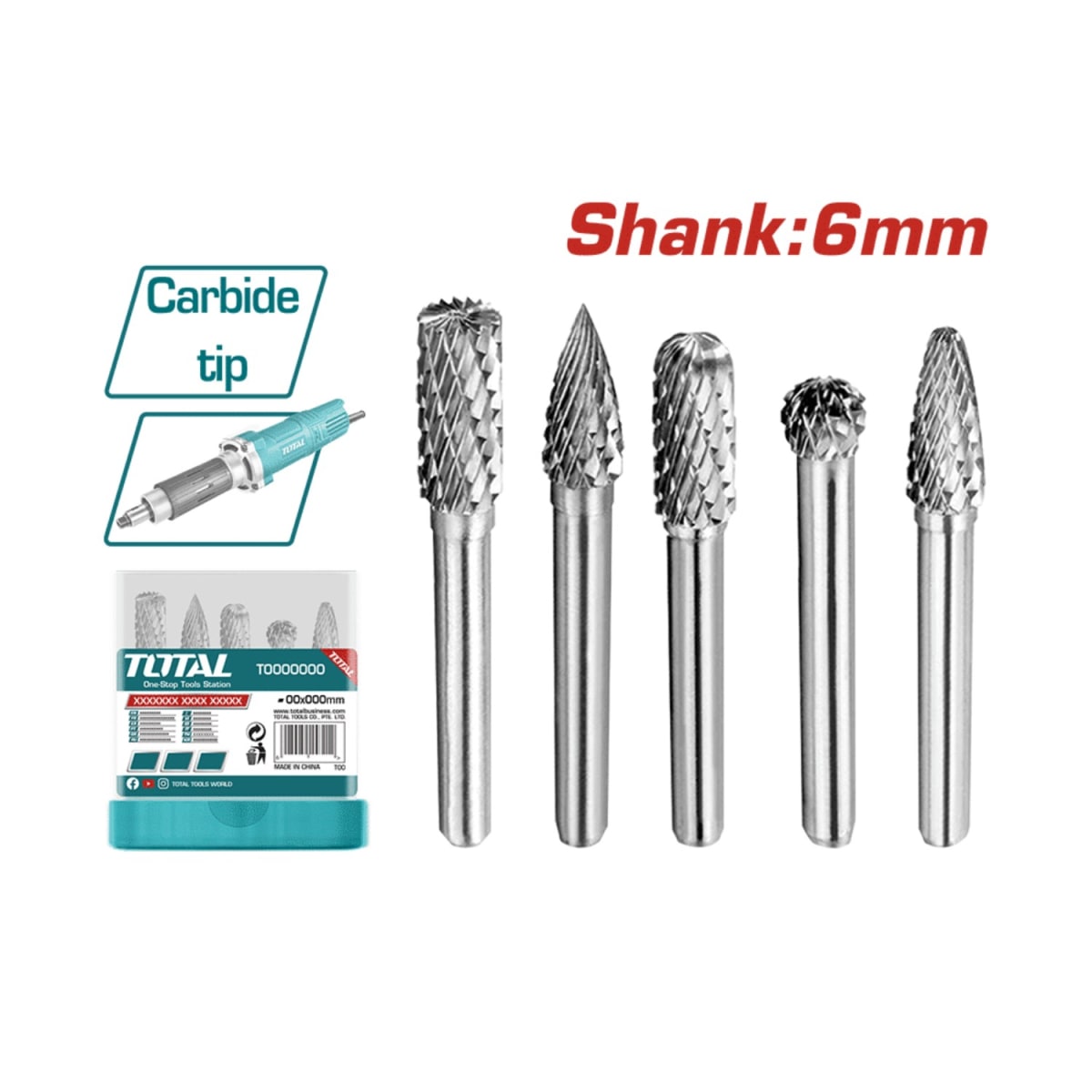 Juego De Fresas de carburo de Tungsteno 5pzas Total2