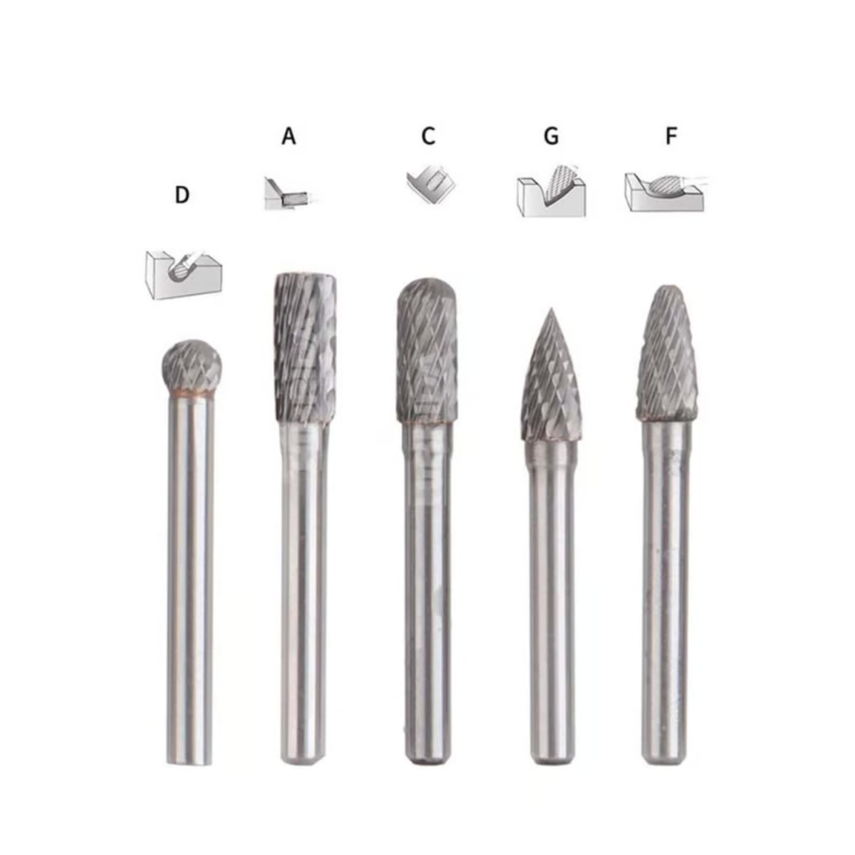 Juego De Fresas de carburo de Tungsteno 5pzas Total3