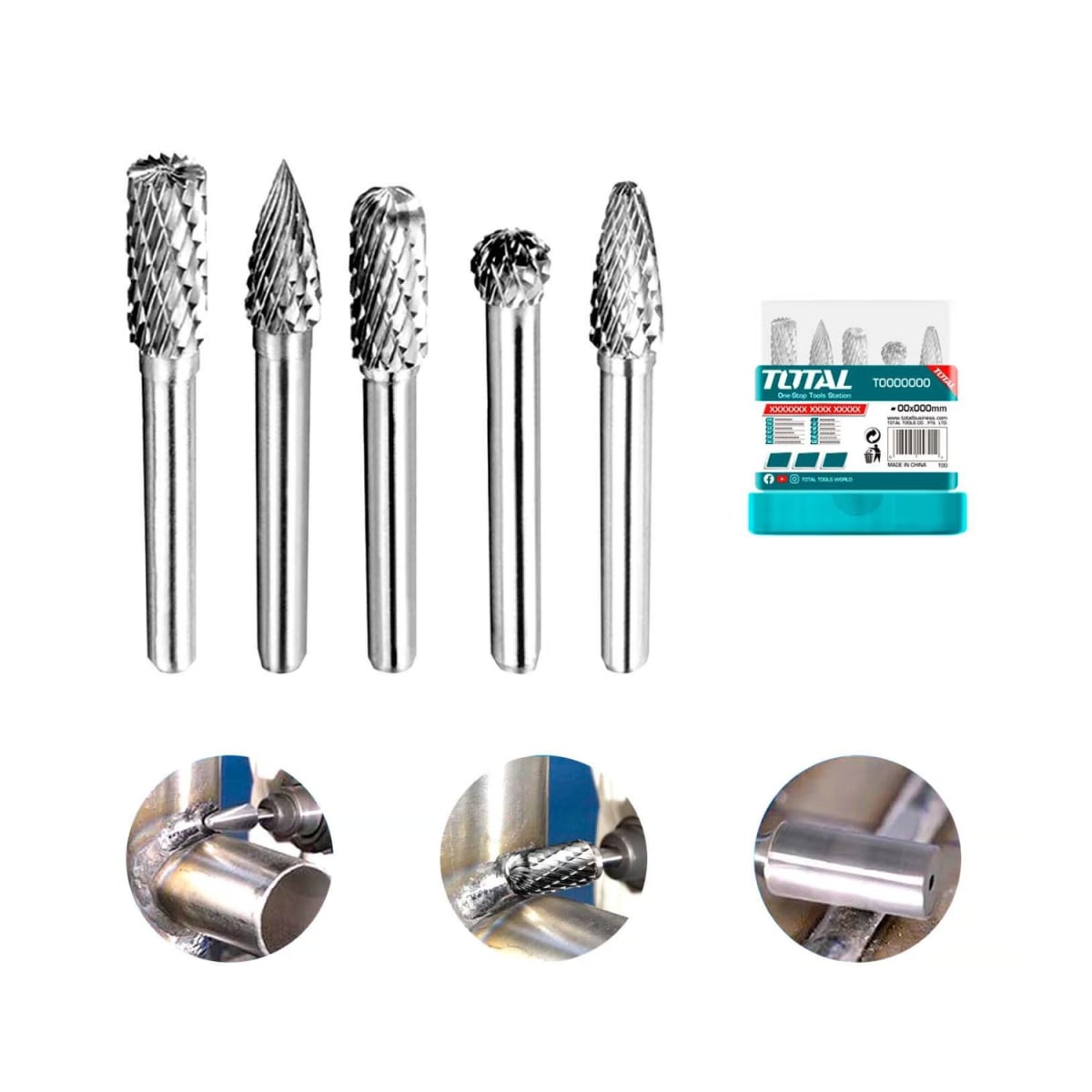 Juego De Fresas de carburo de Tungsteno 5pzas Total5