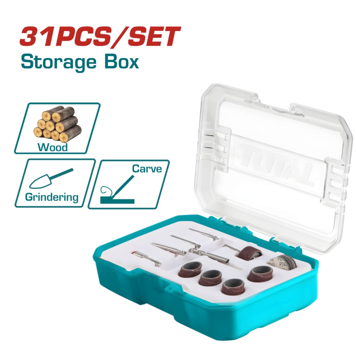 Set de Lijas para Rectificadora 31pcs 1/8'' Total2