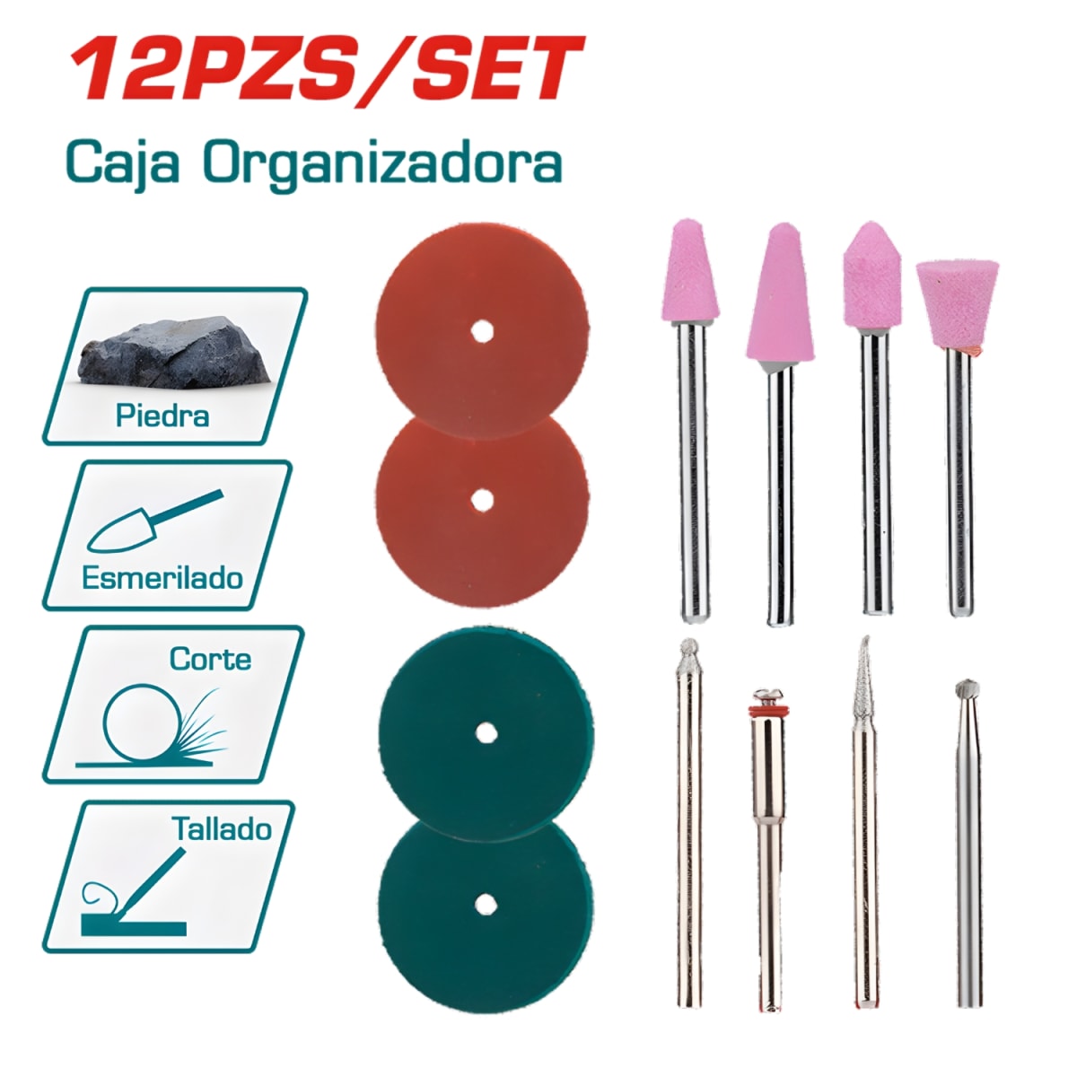Accesorios para Mini Rectificador 12pcs 3mm Total2