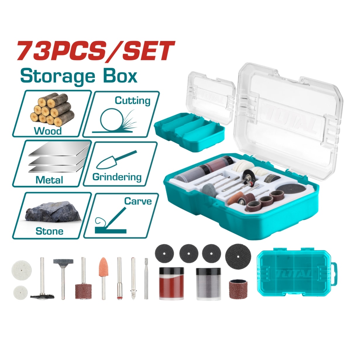 Accesorios para MiniRectificador 73pcs Total2