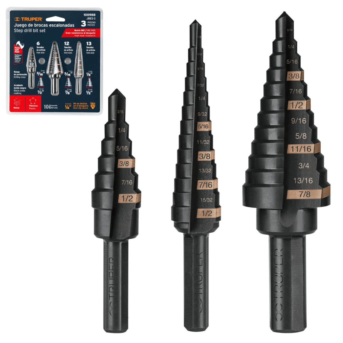 Taladro Percutor 600W + 3 brocas escalonadas Truper2