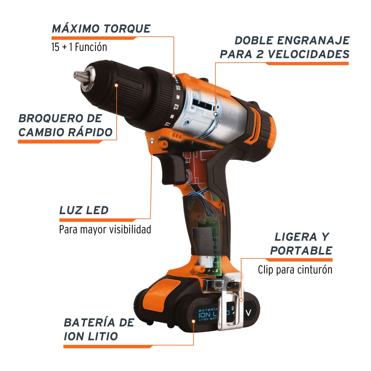 Taladro Inalámbrico 12V 3/8