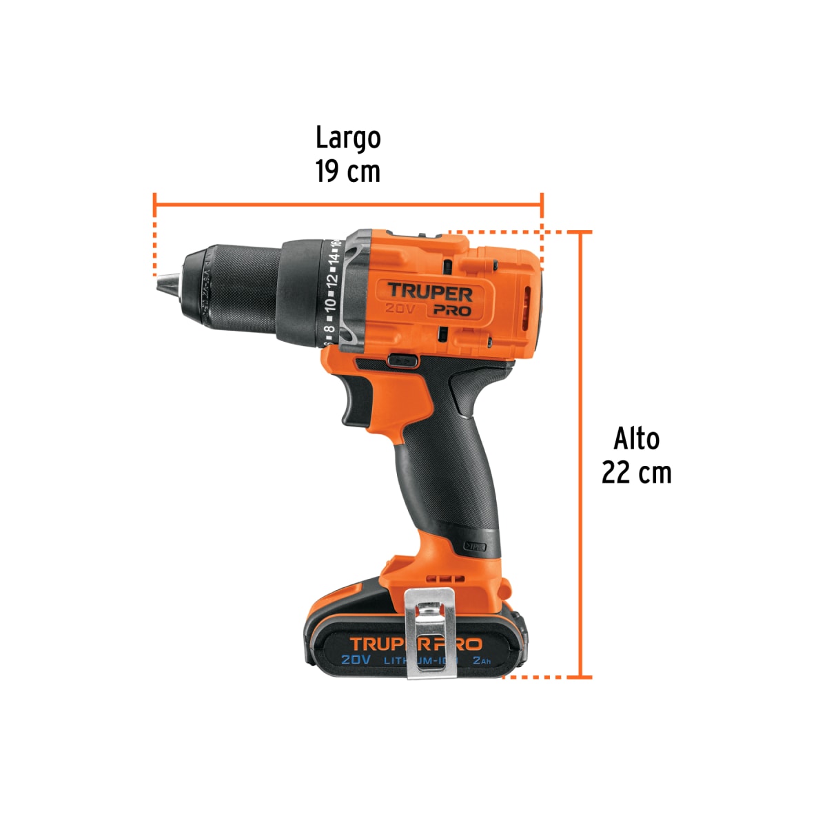Taladro Atornillador 20V + 1 Bateria 2Ah + Cargador Truper6