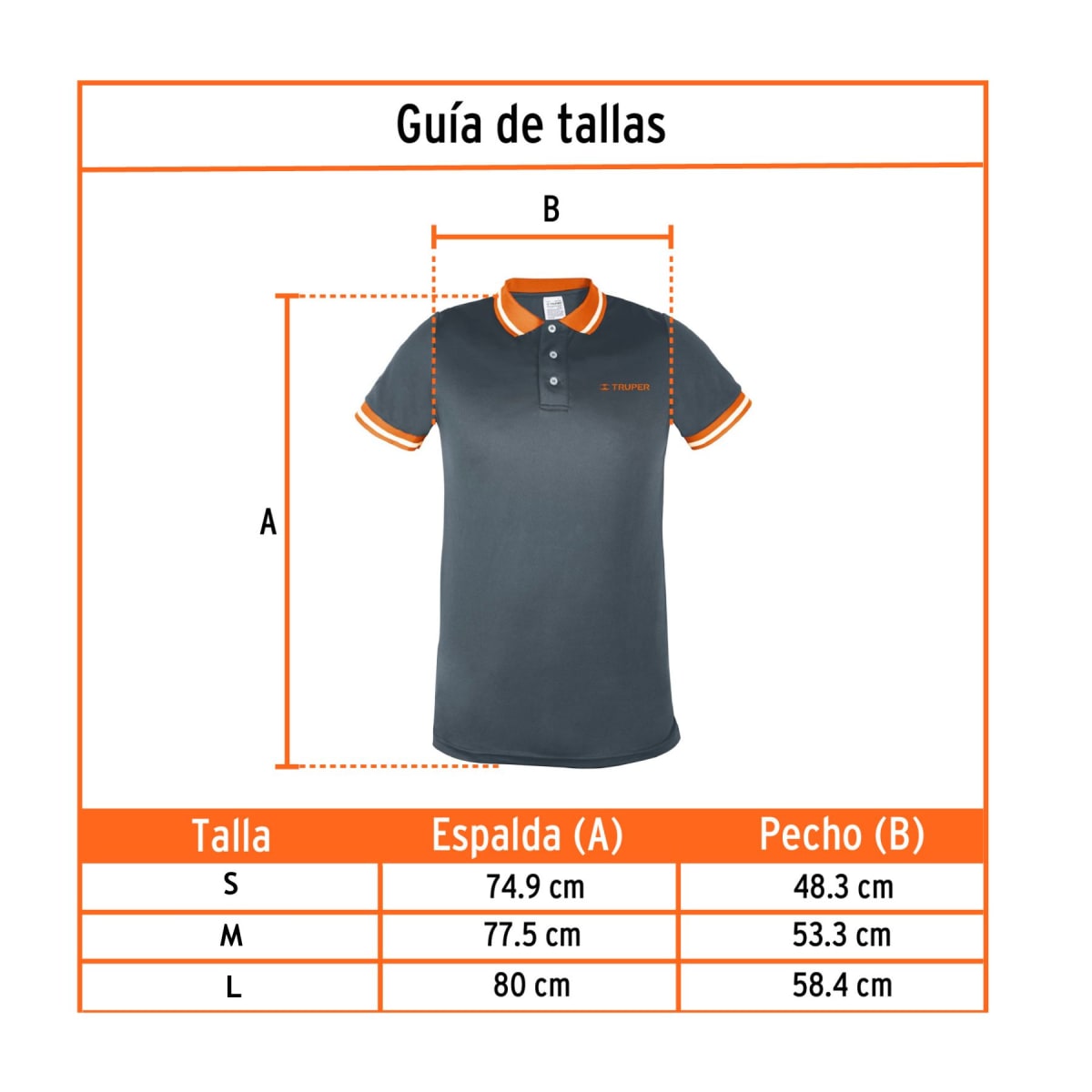 Polo camisero dry fit gris, para caballero, Truper2