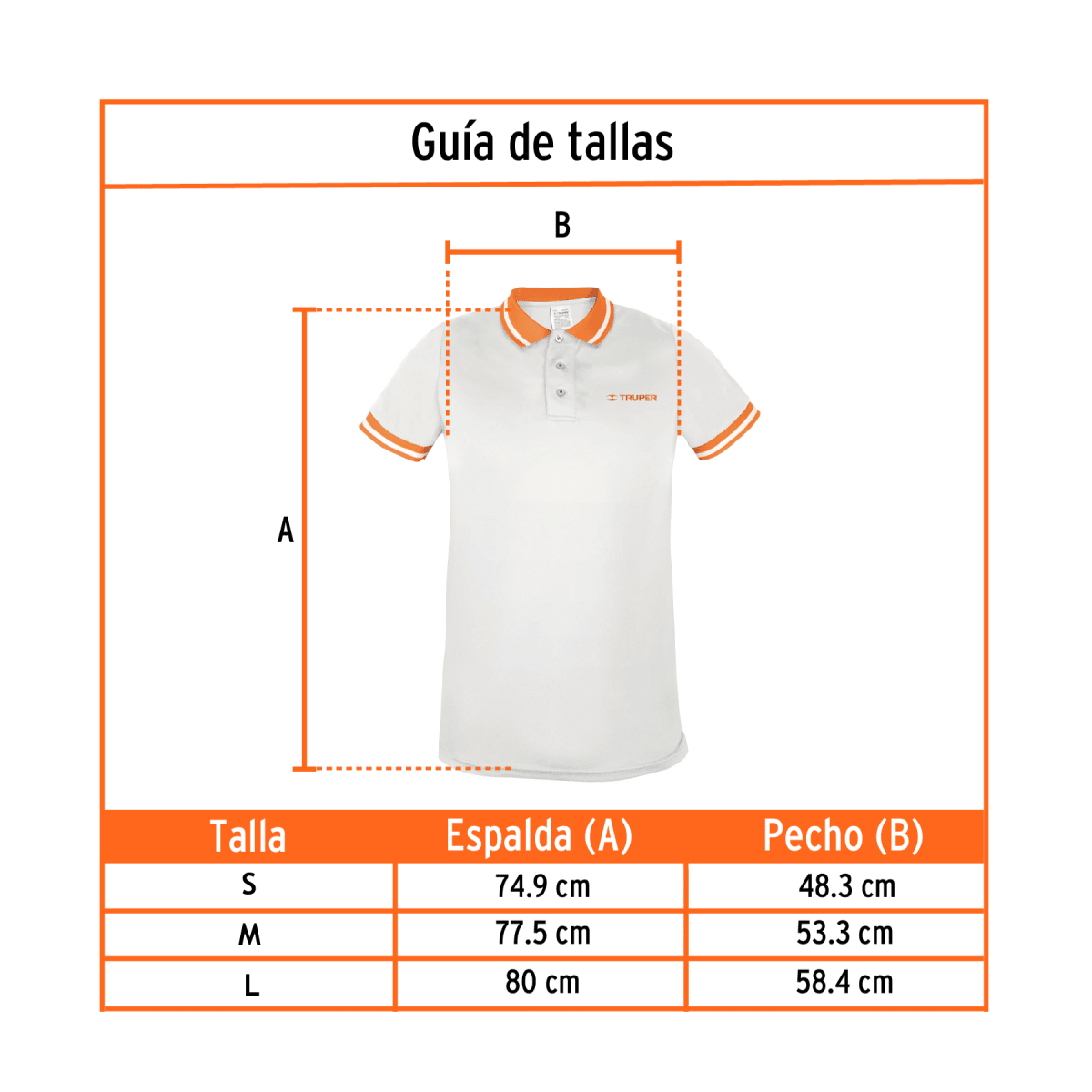 Polo camisero dry fit blanco, para caballero, Truper2