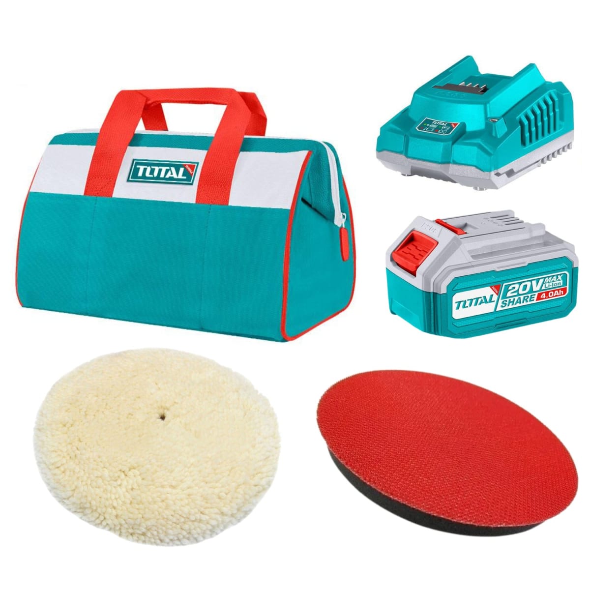 Pulidora inalámbrica 20v + bateria 4ah y cargador Total5