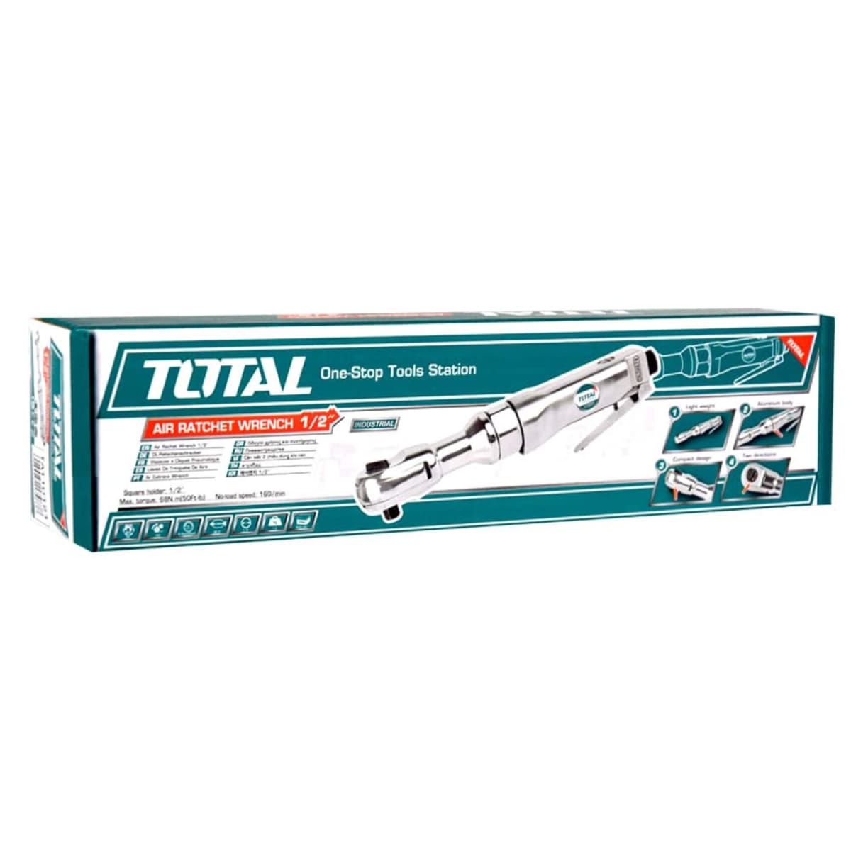 Llave ratchet neumática 68nm industrial Total4