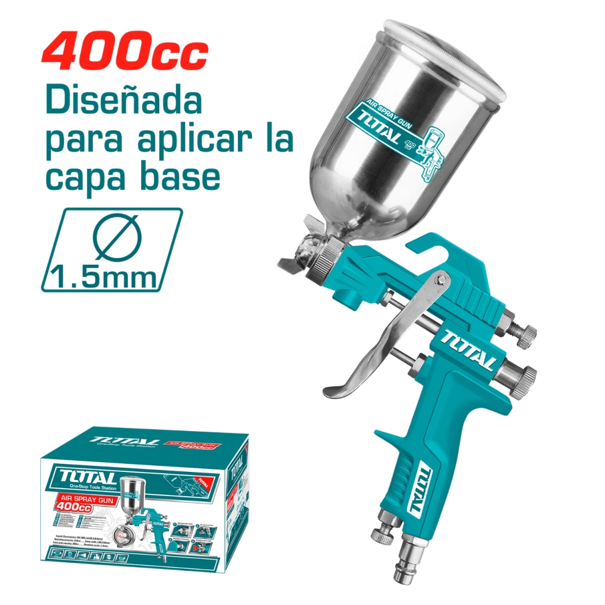 Aerógrafo de Gravedad 400cc 1.5mm Total2