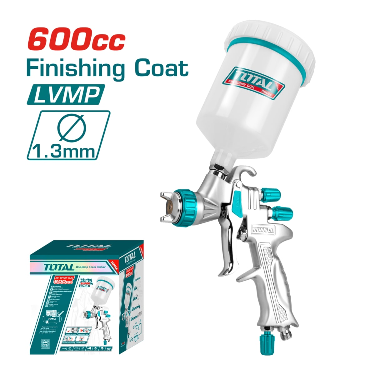 Aerografo de Gravedad 600cc 1.3mm Industrial Total2
