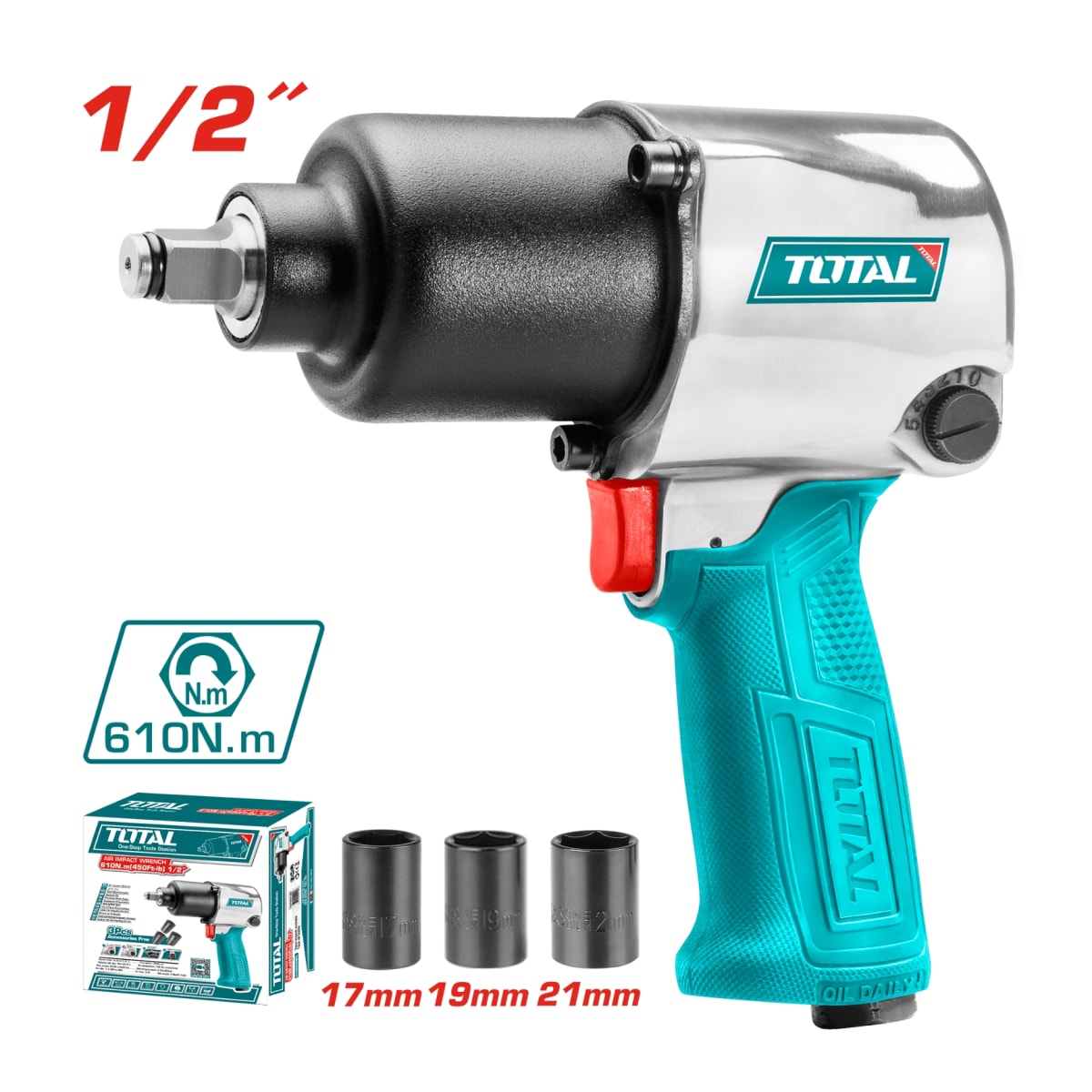 Llave de Impacto Neumática 1/2 610nm Total2