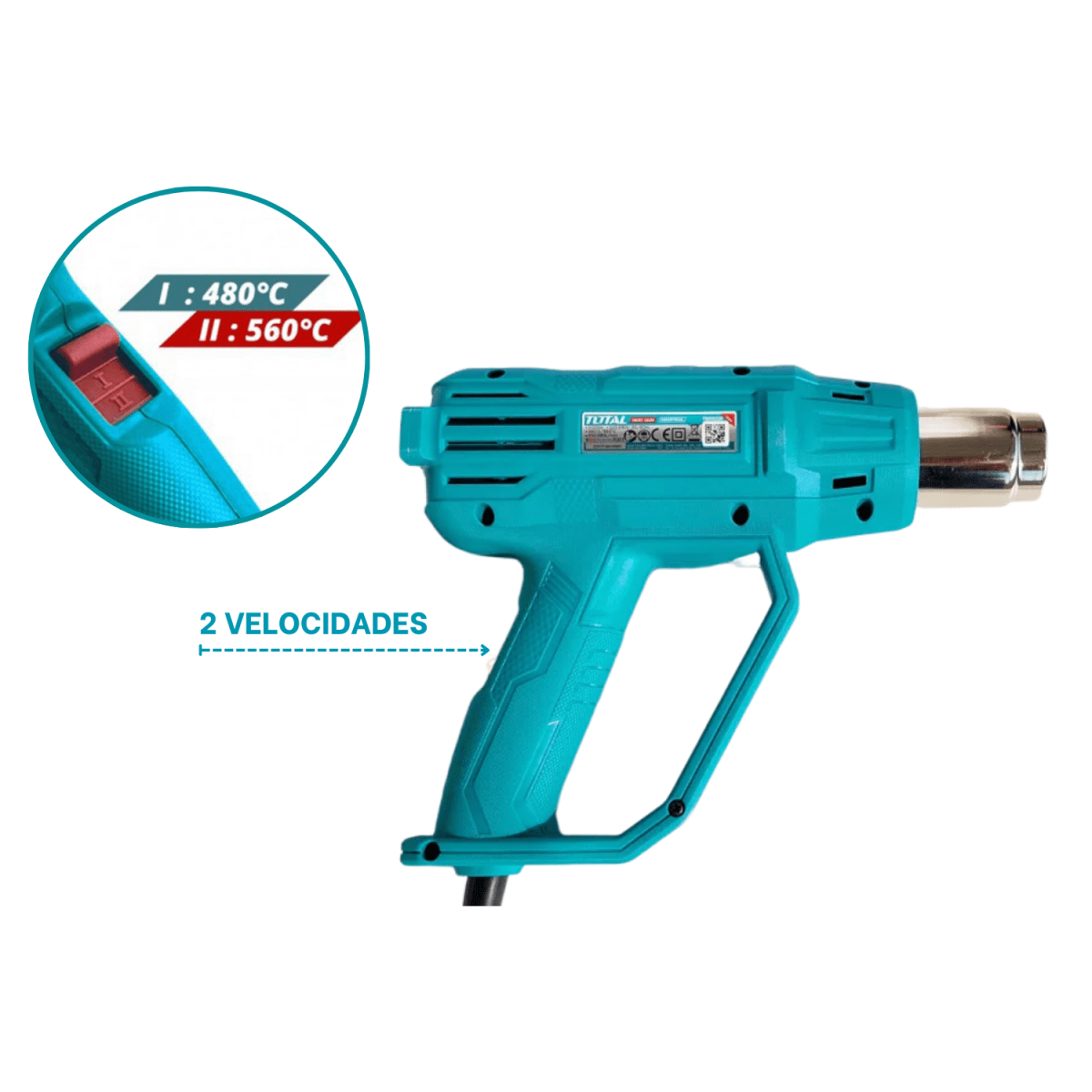 Pistola de calor 2000w Industrial Total3