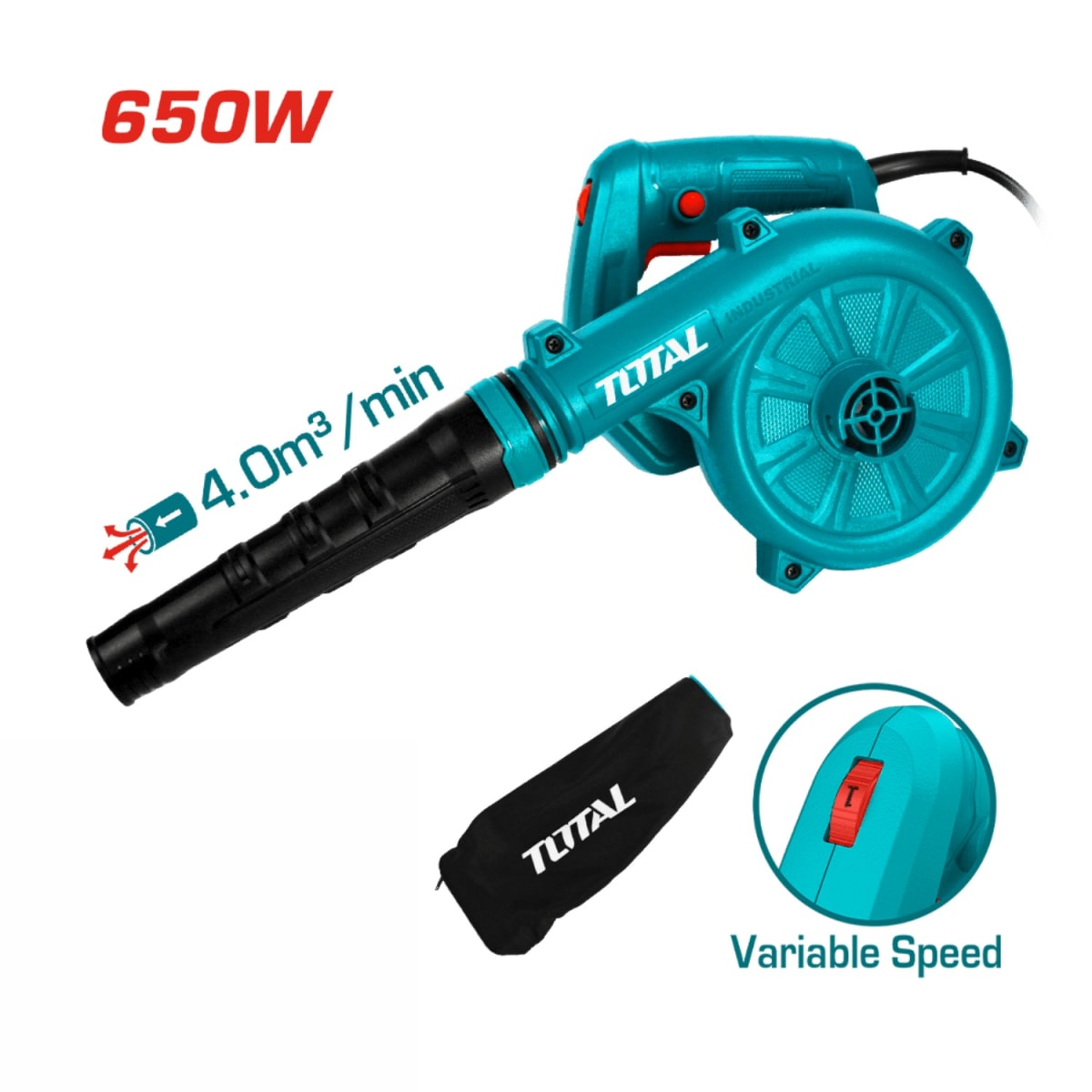 Pistola de calor graduable 2000w con accesorios + Sopladora aspiradora 650w Total3