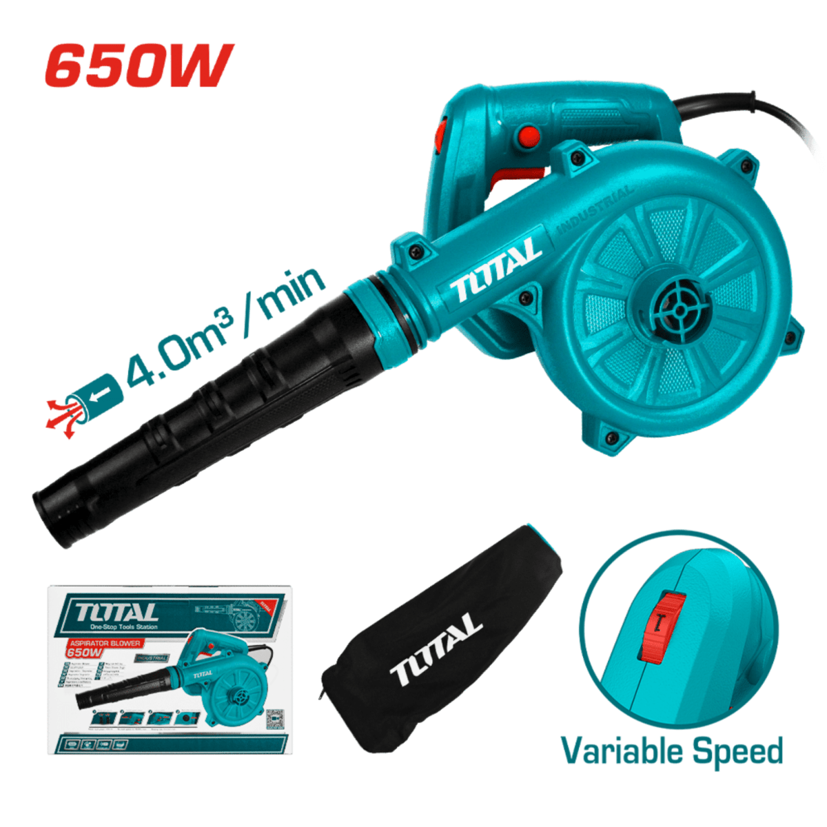 Sopladora aspiradora 650w Total2