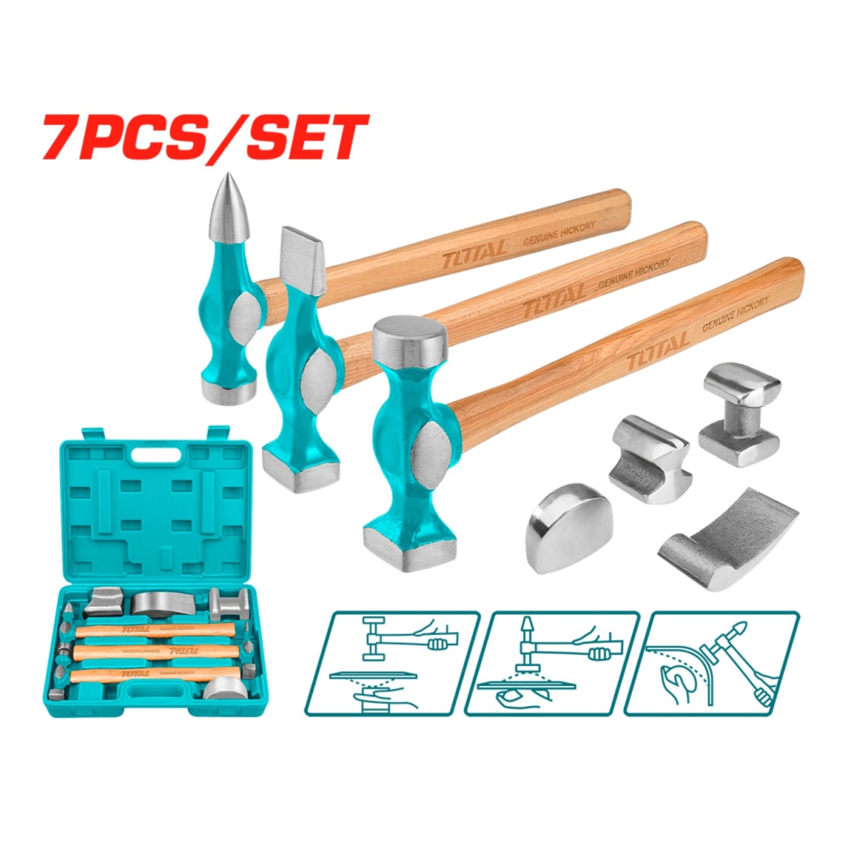 Juego de martillos para planchar 7 piezas Total2