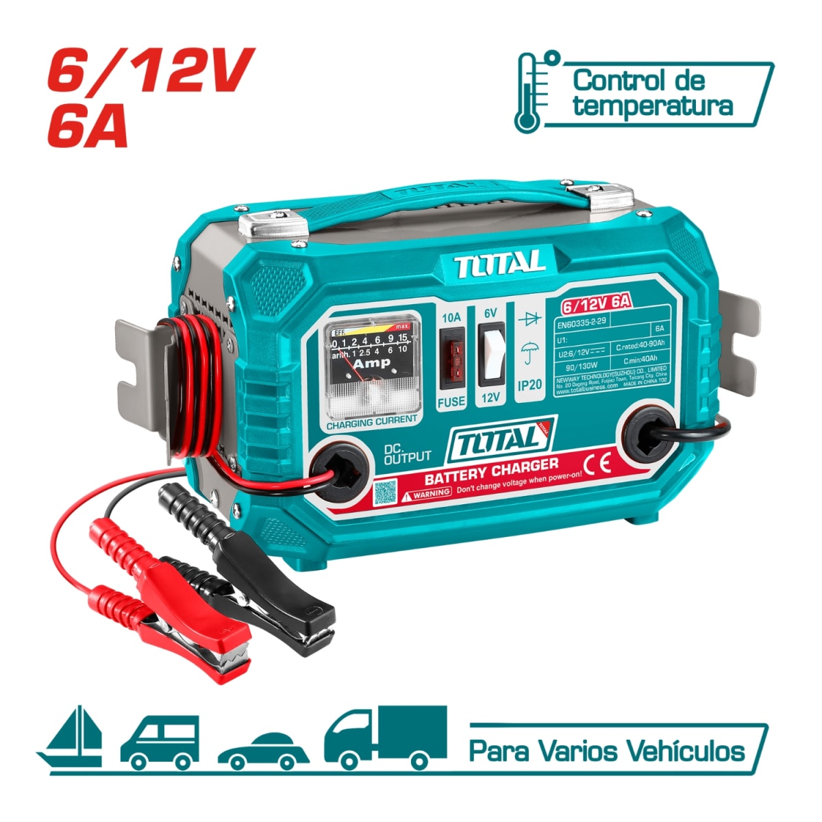 Cargador de Batería 6/12V 220v Total2