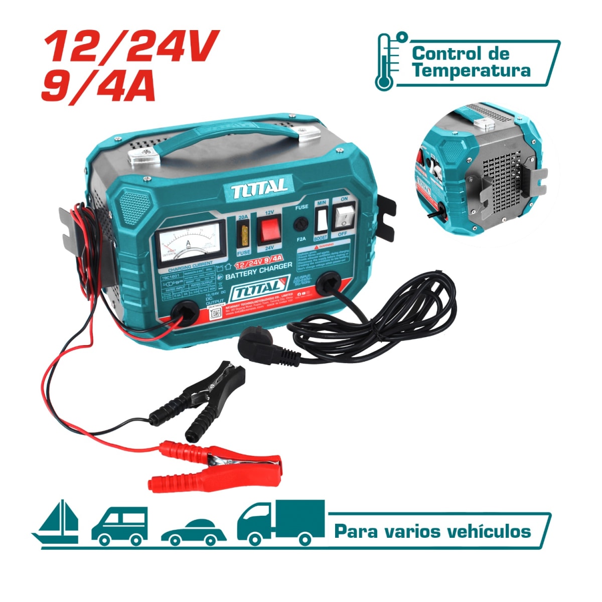 Cargador de bateria 220V Total4
