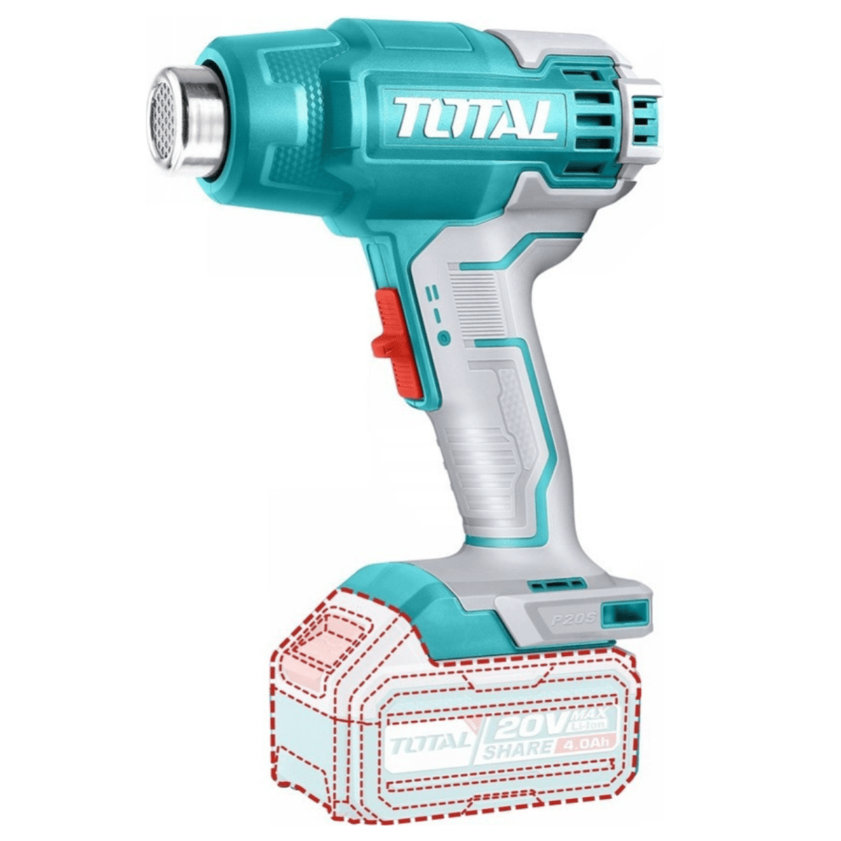 Pistola de calor 20v Inalámbrica bateria 4Ah Total1