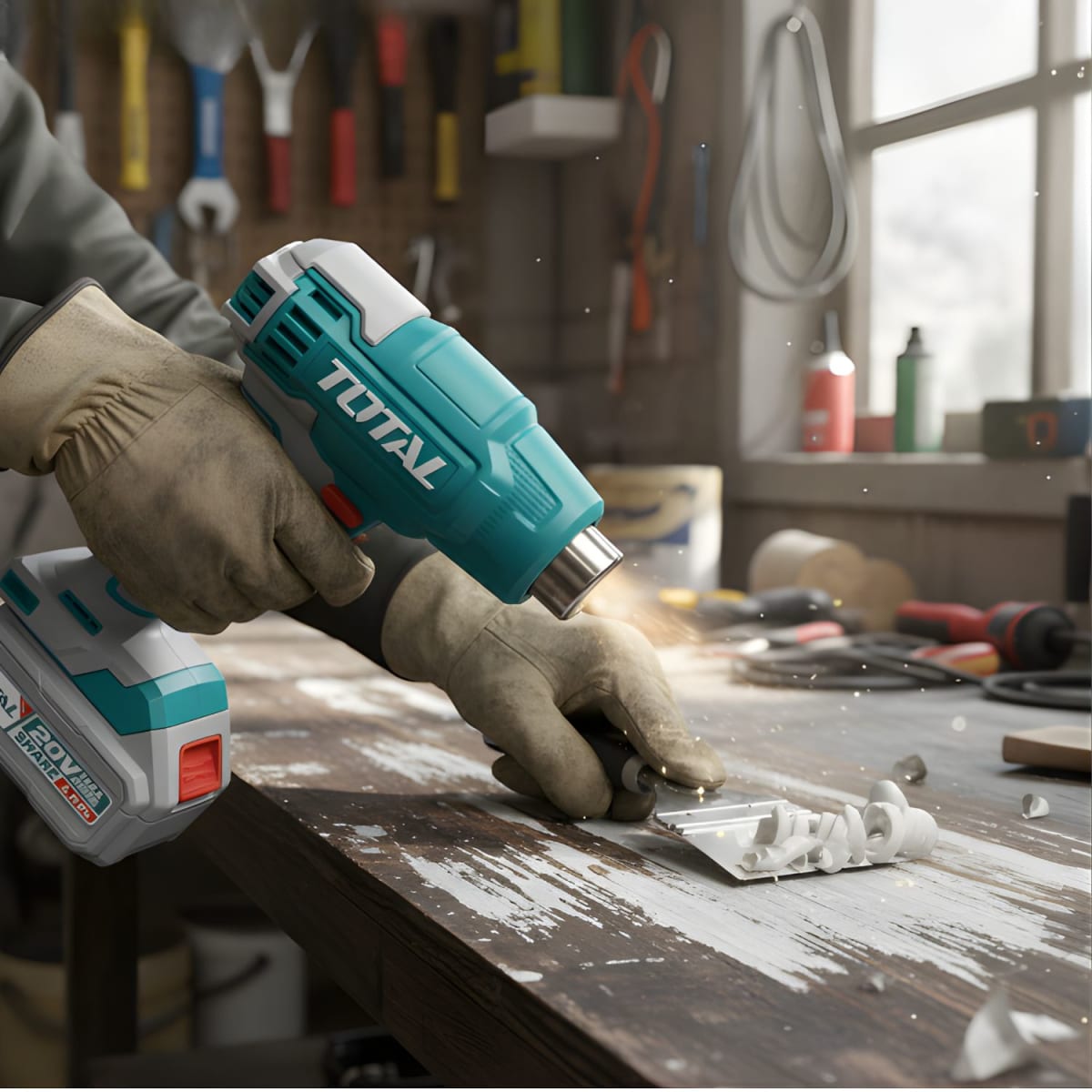 Pistola de calor 20v + Llave de impacto Total3