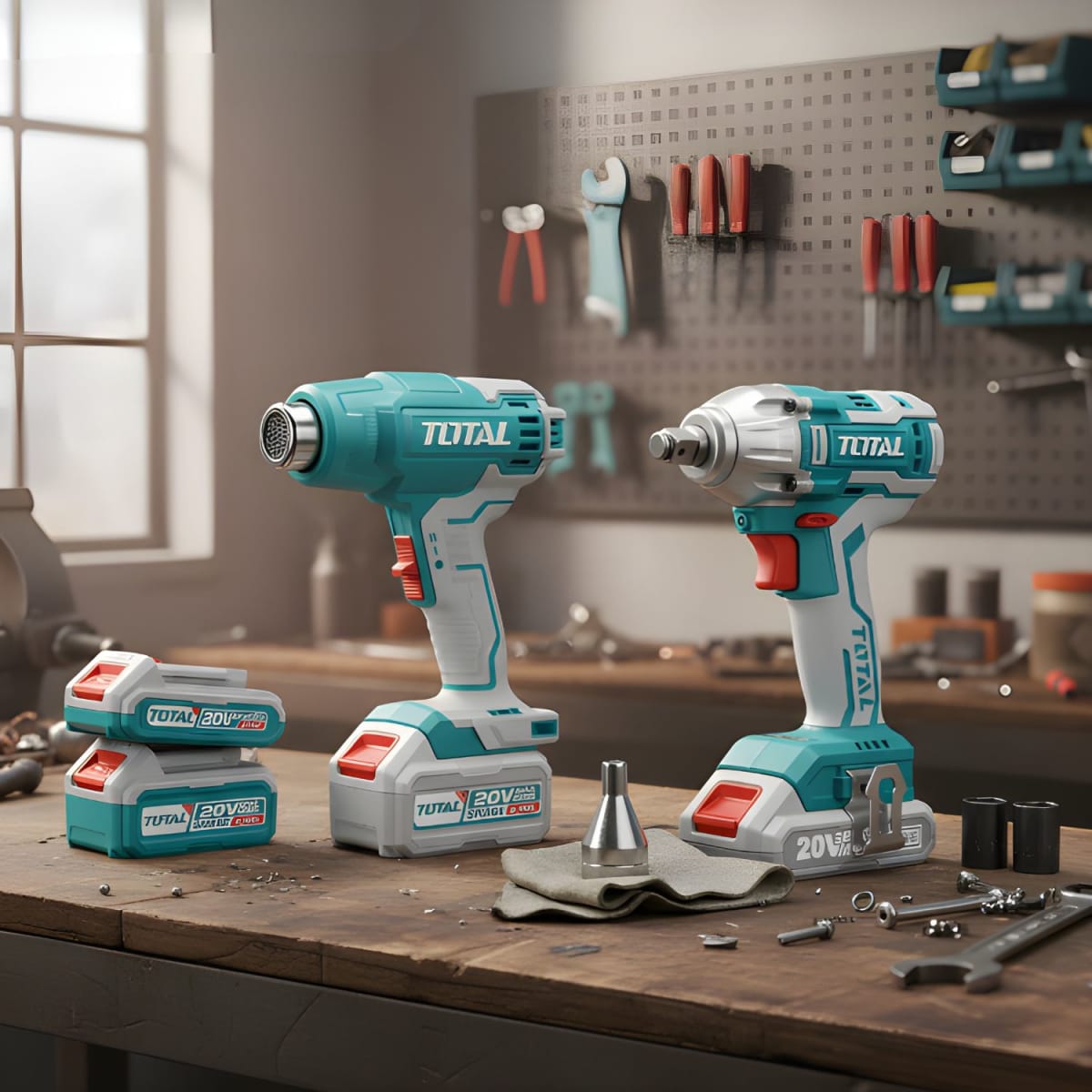 Pistola de calor 20v + Llave de impacto Total2