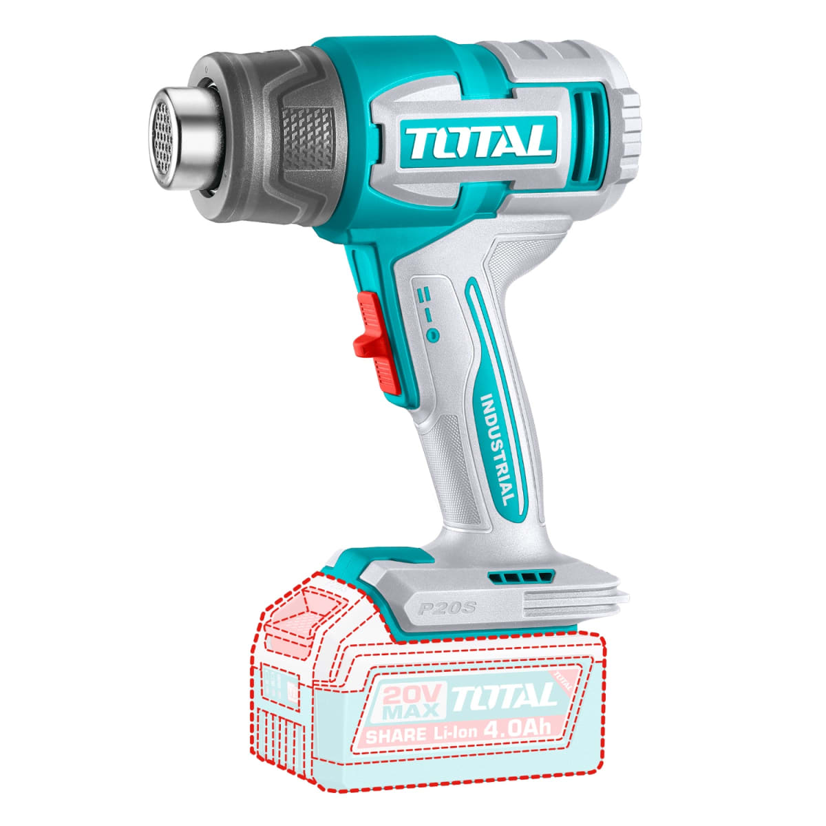 Pistola de Calor solo cabezal 300°-550° 20v Total3