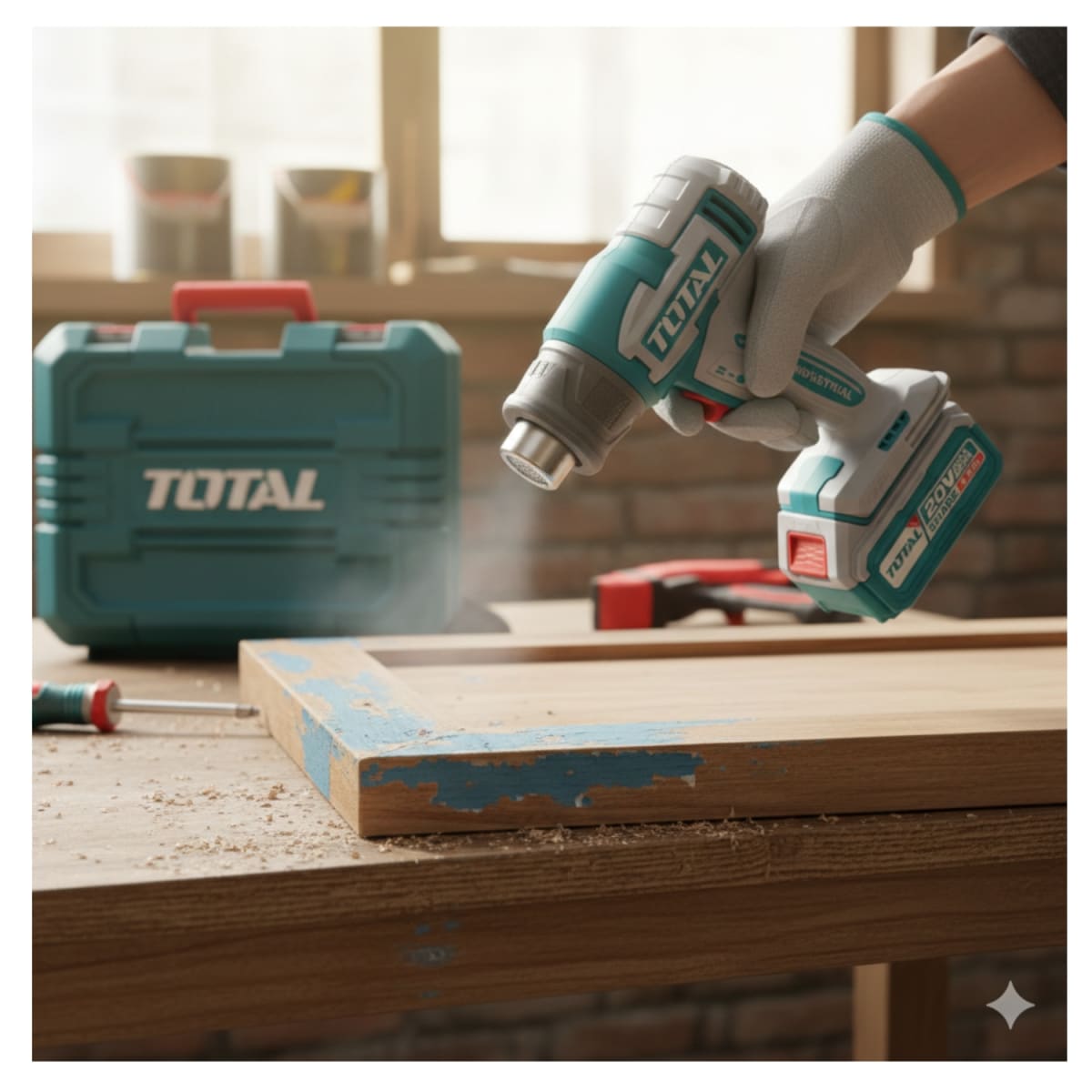 Pistola de Calor + bateria 4ah y cargador industrial total3