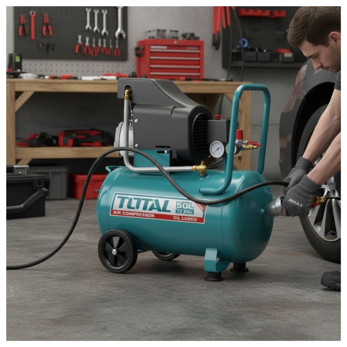 Compresora 50 litros 2.5HP Total3