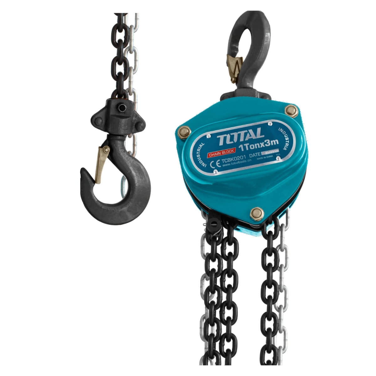 Tecle de Cadena 1 Tonelada 3Metros 250N Acero Total1